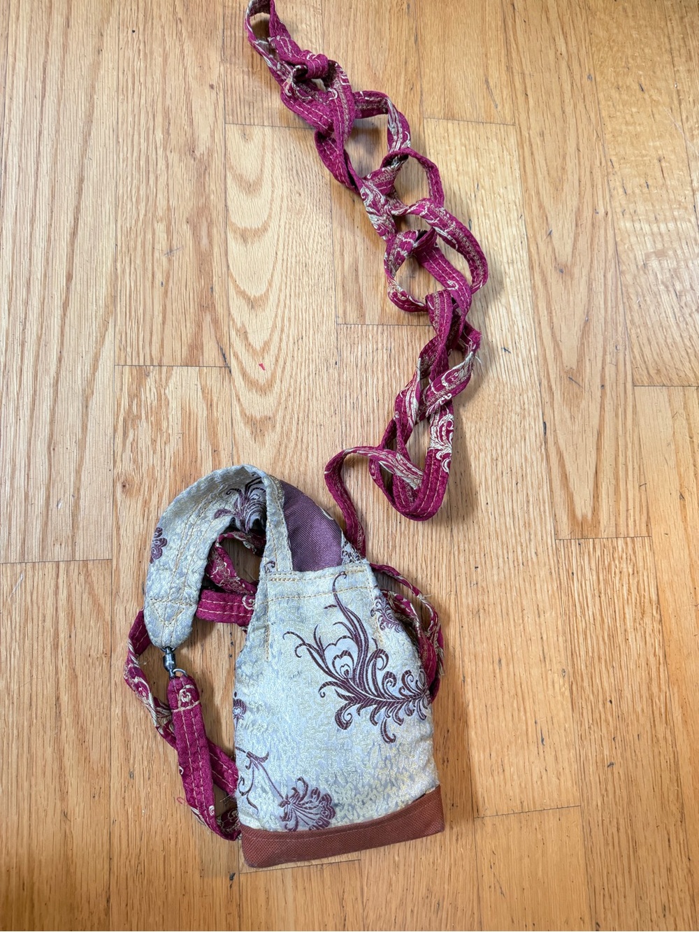 Boho Floral Crossbody Bag in Purple and Cream